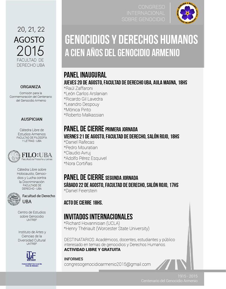 Presentes en el Congreso Internacional de Genocidios y Derechos Humanos